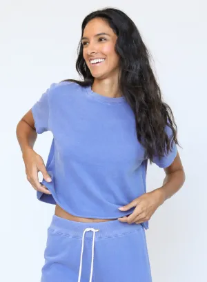 TORI-SAILOR BLUE RAW HEM TEE